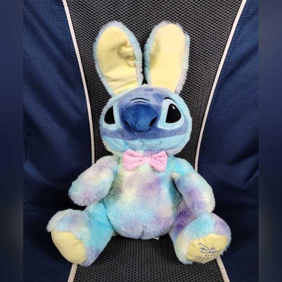 Disney Store 2020 Stitch Easter Bunny Plush Tie Dye Blue 12" - Picture 2 of 16